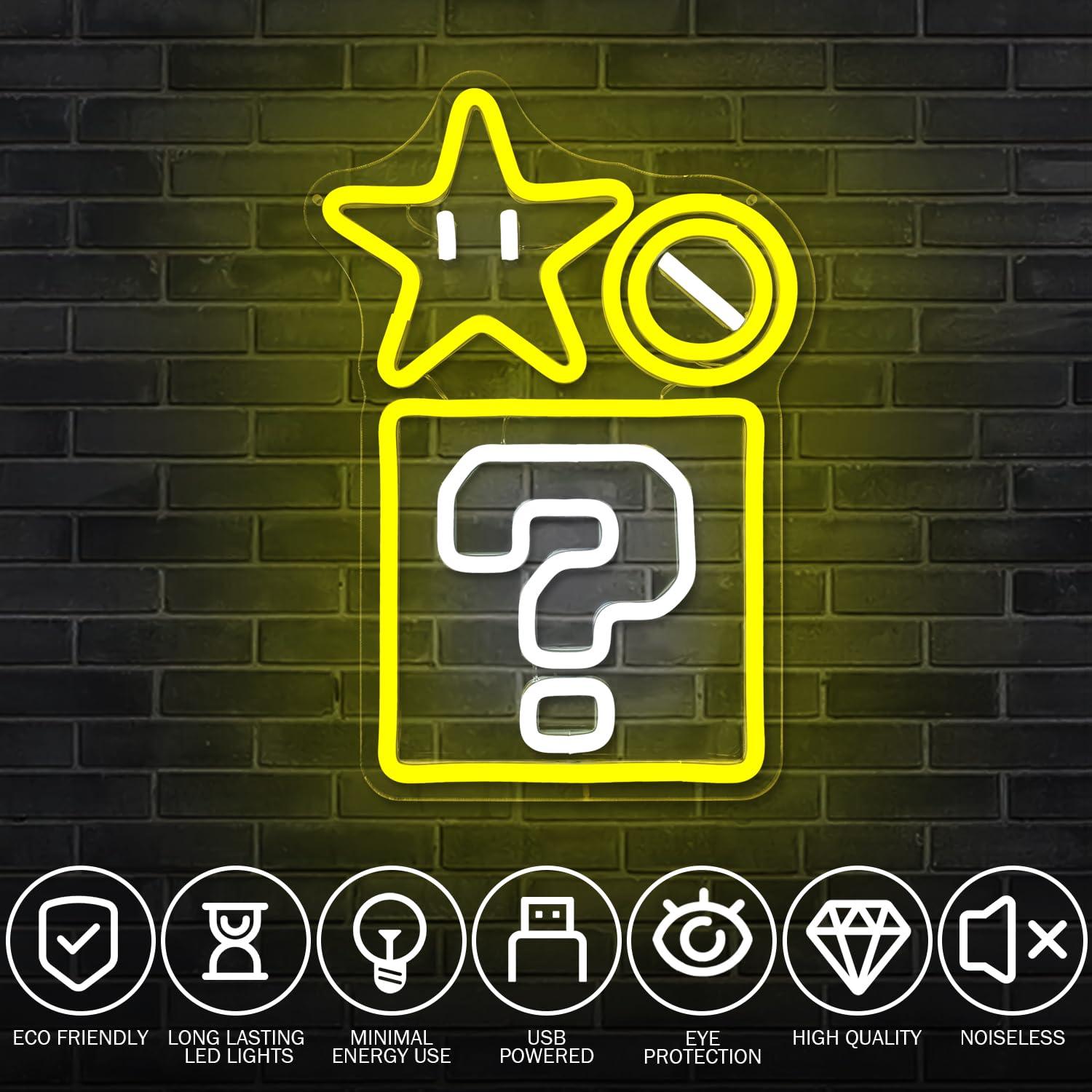 Question Block Star Neon Sign  - огляд і ціна Outdoor Power Block