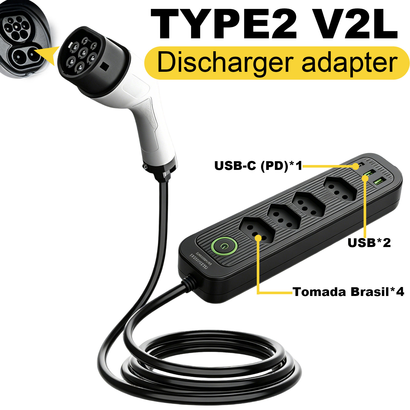 Type2 V2L Discharge Adapter 16 - огляд і ціна Outdoor Power Socket