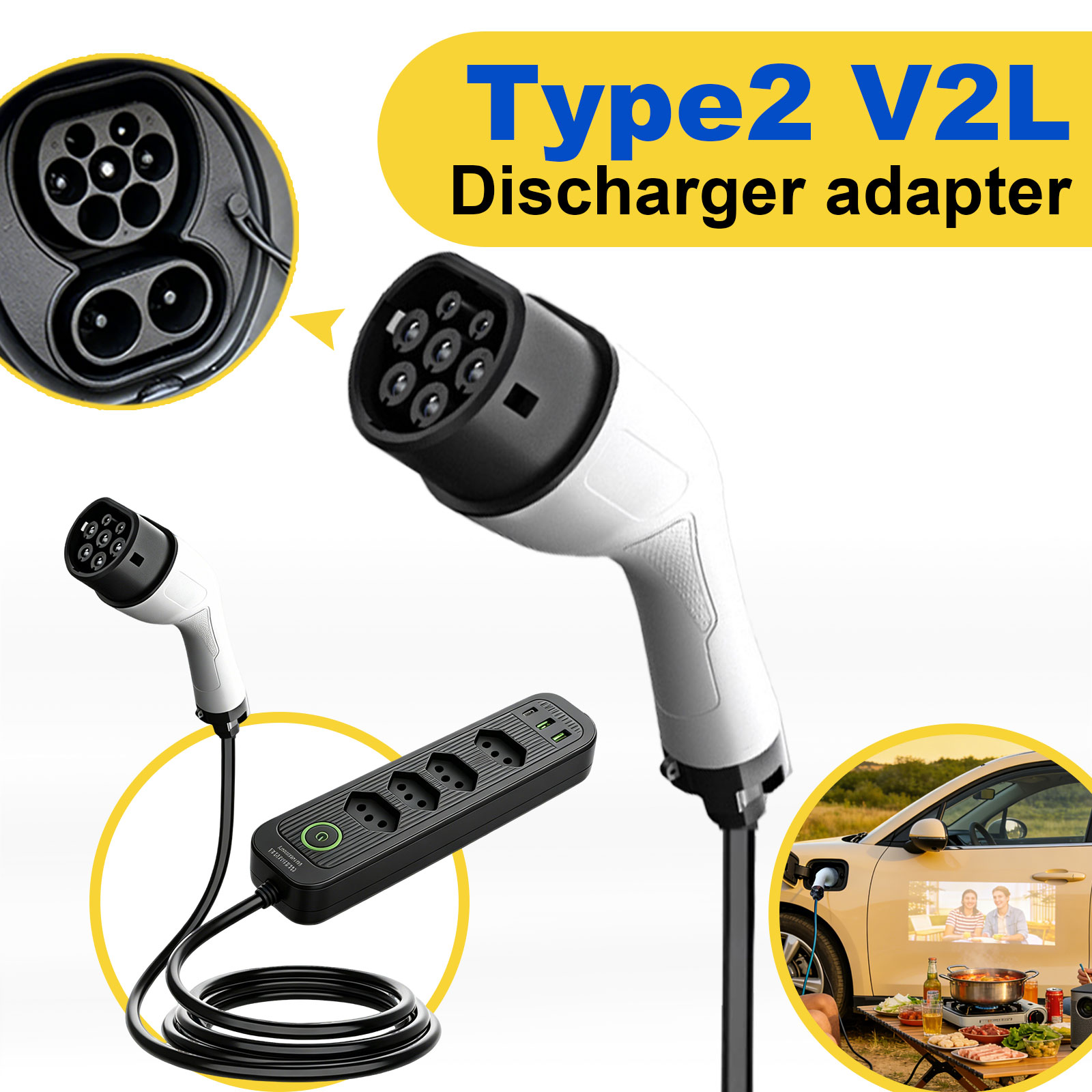 Type2 V2L Discharge Adapter 16 - огляд і ціна Outdoor Power Socket