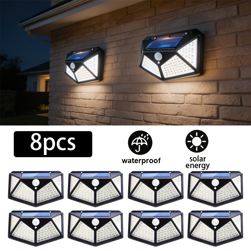 1~8Pcs 100LED Solar Lights wit - огляд і ціна Outdoor Power Outlet Weatherproof