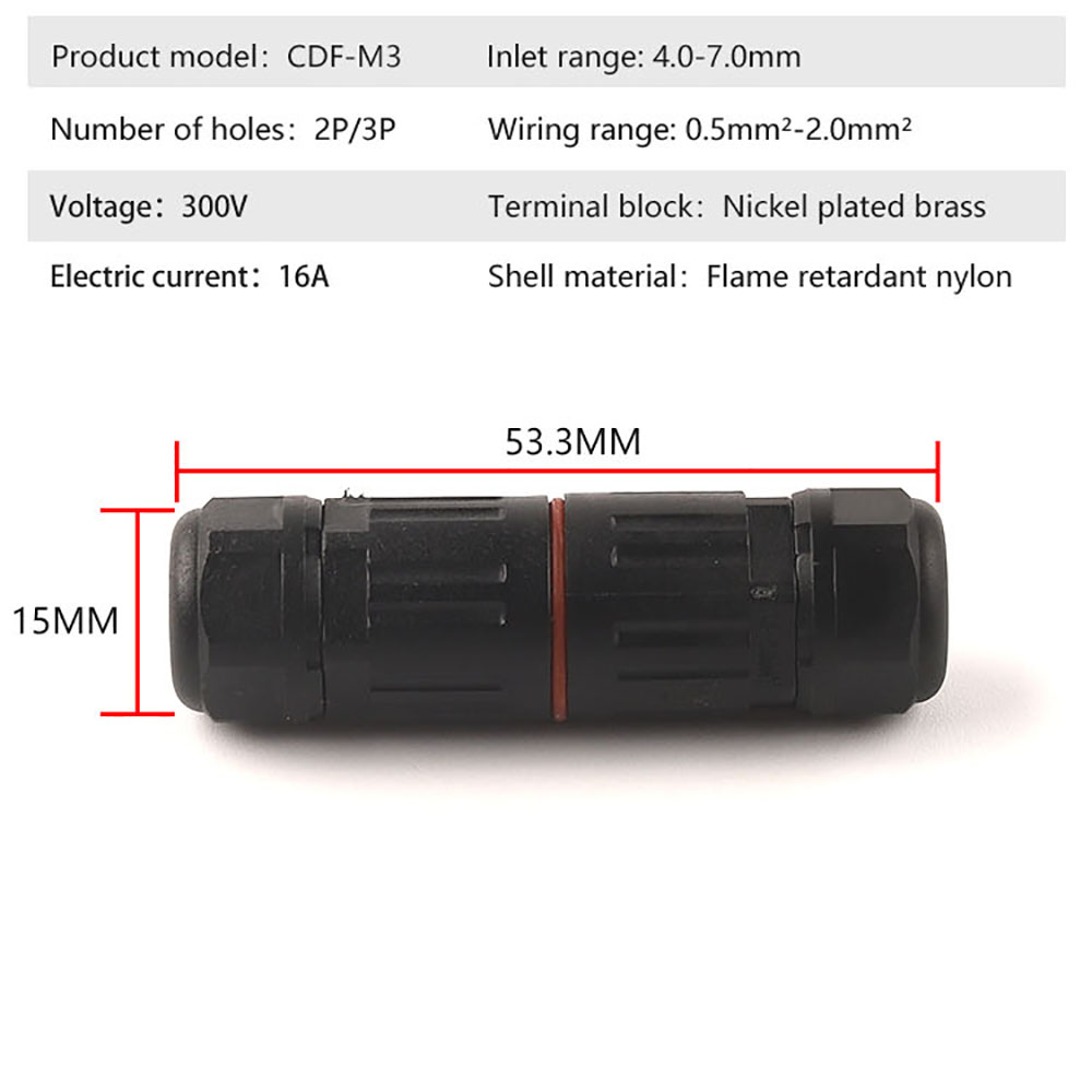 10Pcs IP68 2/3 Pin Waterproof  - огляд і ціна Outdoor Power Block