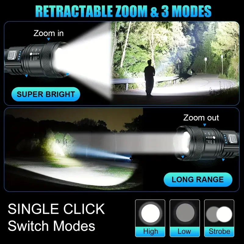 Tactical LED Flashlight 2000LM - огляд і ціна Outdoor Powerbank