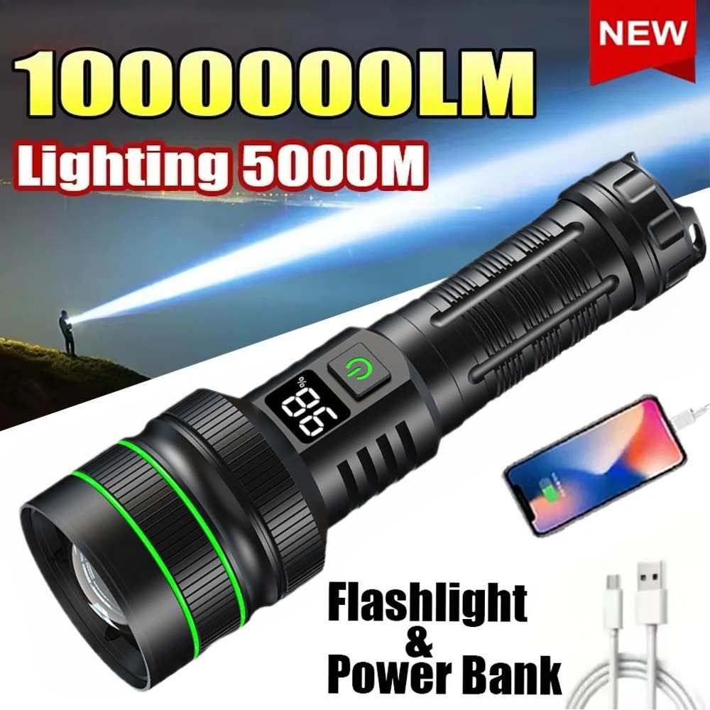 Powerful LED Flashlight Zoomab - огляд і ціна Outdoor Powerbank