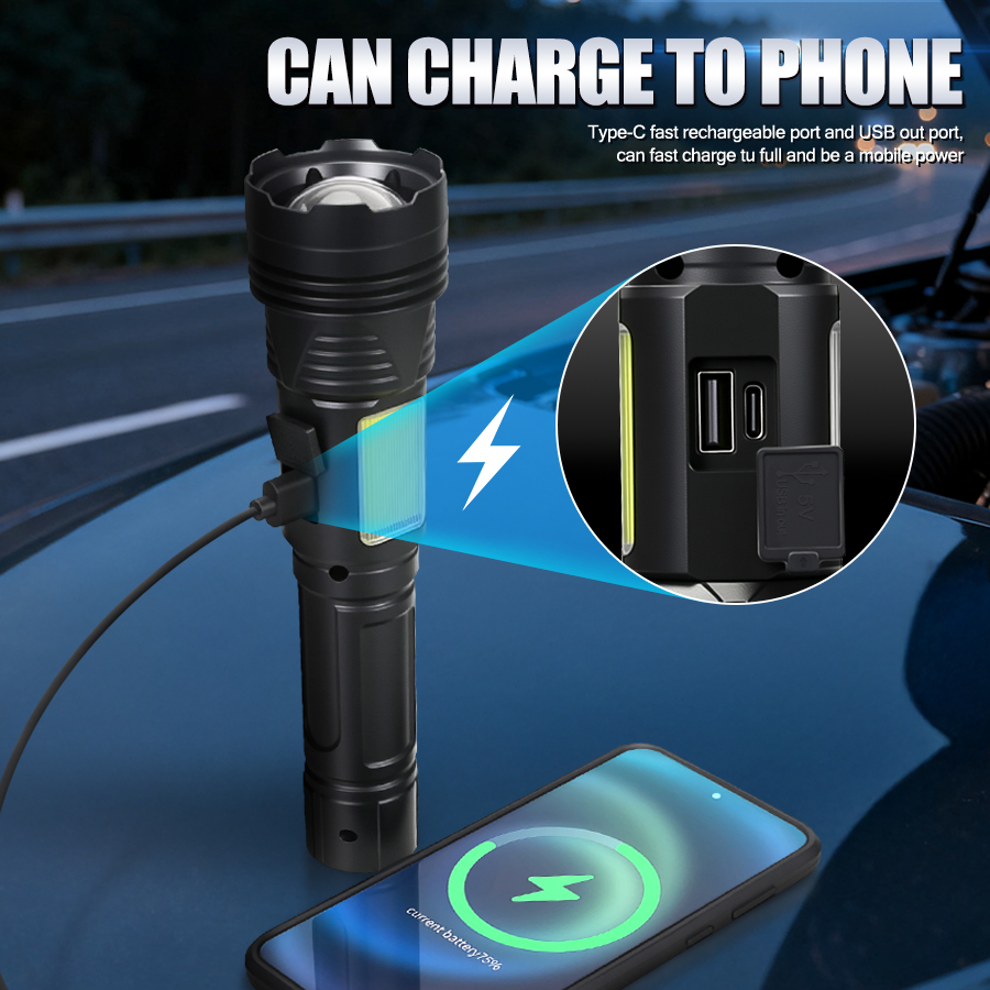 Powerful LED Handheld Flashlig - огляд і ціна Outdoor Powerbank